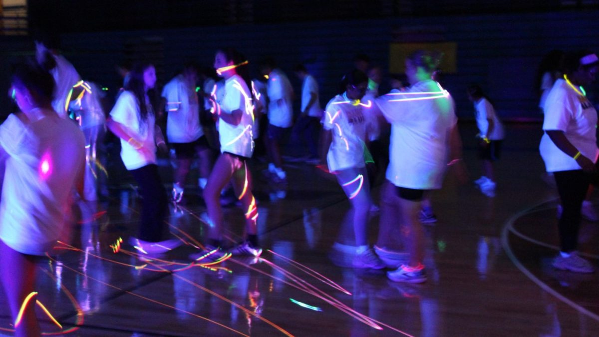 Students engage in a dancing activity at the DanceBlue fundraiser on March 13, 2026.